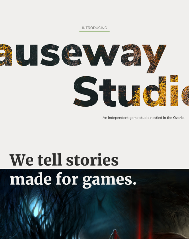 An introductory website for Causeway Studios